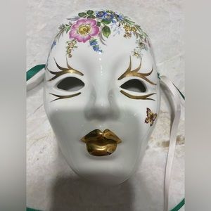 Vintage Porcelain Mask Wall Decor